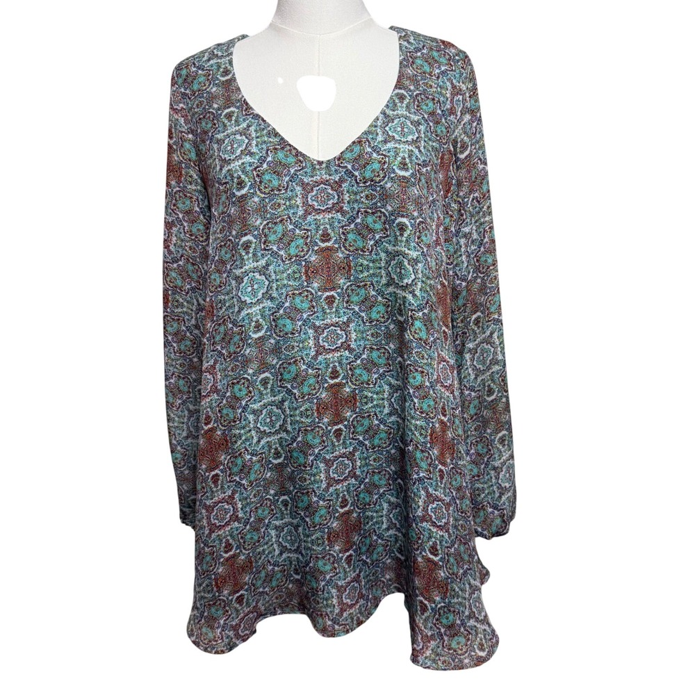 Show Me Your Mumu Donna Michelle Tunic Teal Paisley Medallion Small‎